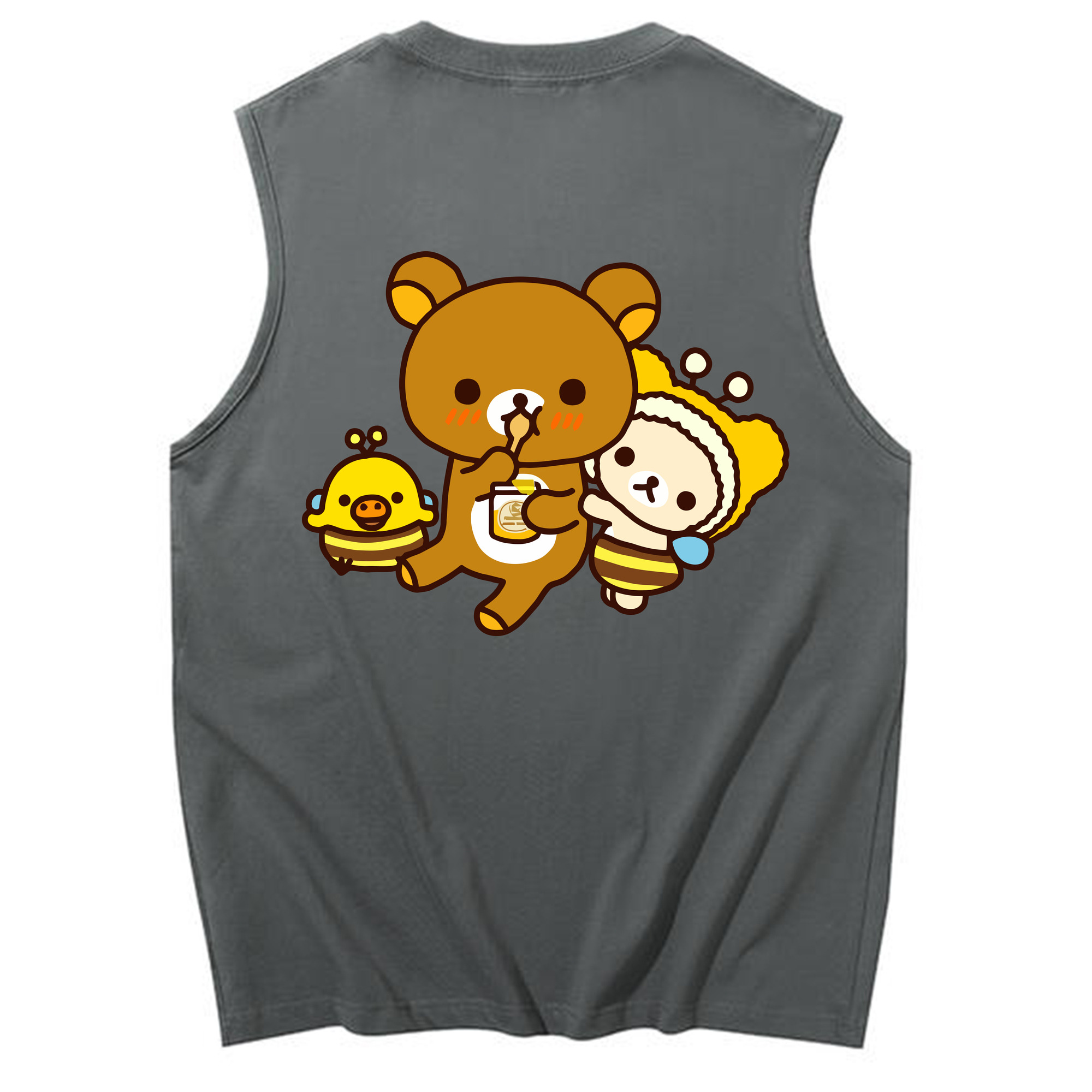 （画像用） リラックマ リラックマ キイロイトリ Rilakkuma Korilakkuma Kiiroitori コットン100％タンクトップ（背面プリント）
